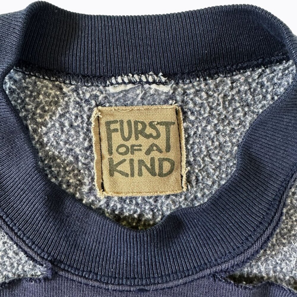 Vintage Georgetown Navy Sweatshirt 2XL Furst Of A Kind Upcycled Shoulder Straps - Picture 5 of 7